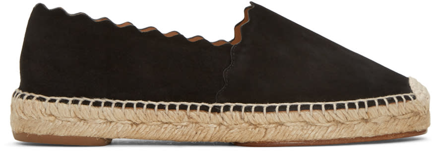 Chloe Black Suede Lauren Espadrilles