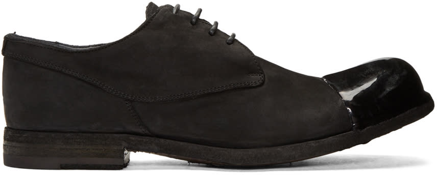 Officine Creative Black Bubble 23 Cap Toe Derbys