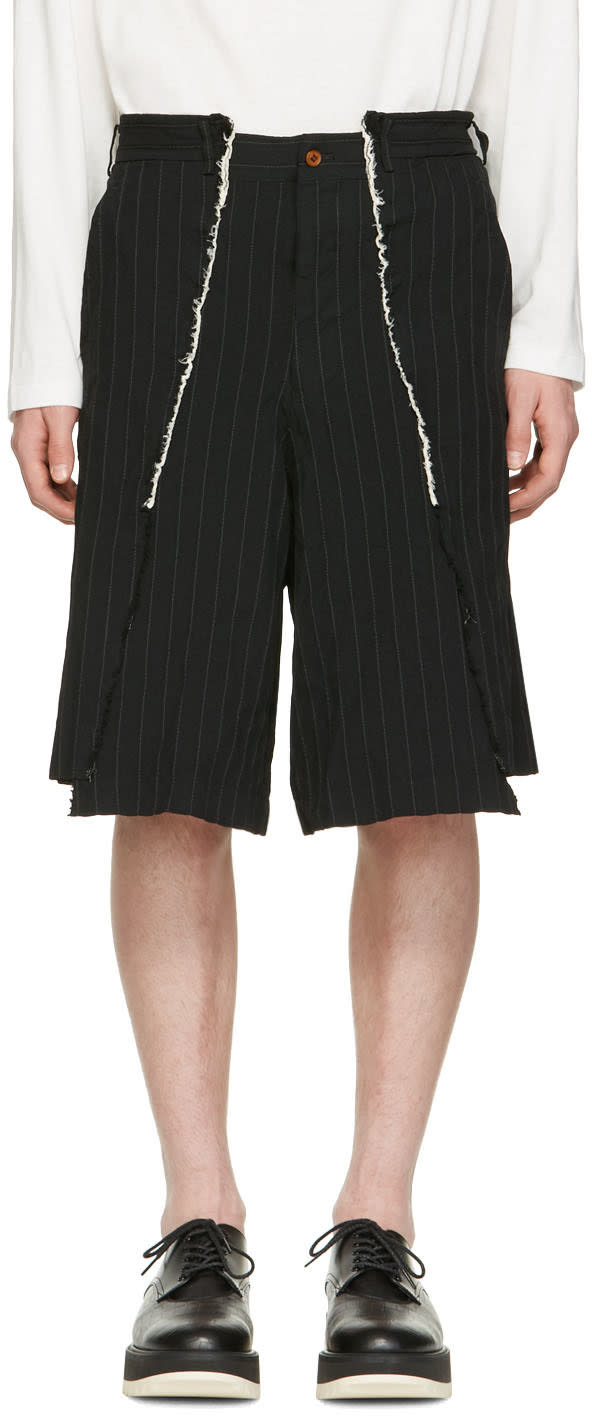 Comme Des Garcons Homme Plus Black Pinstripe Shorts