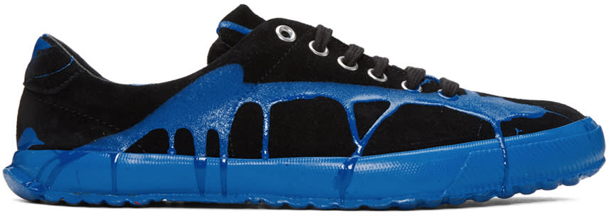 Comme Des Garcons Homme Plus Black and Blue Painted Novesta Sneakers