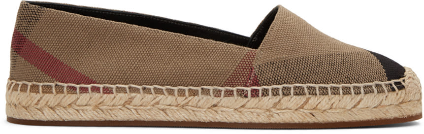 Burberry Tan Check Hodgeson Espadrilles