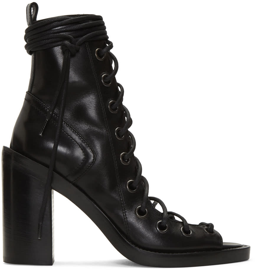 Ann Demeulemeester Black Lace-up Sandals