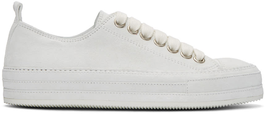 Ann Demeulemeester White Suede Sneakers