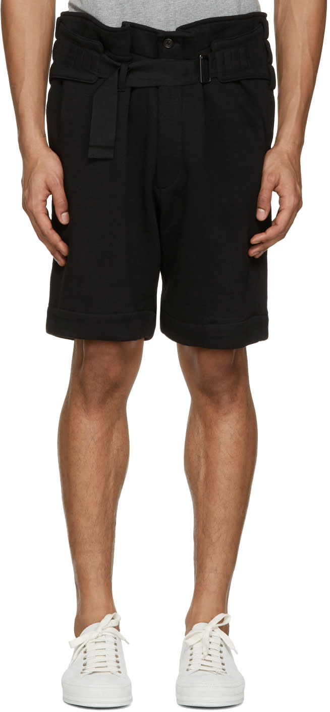 Ann Demeulemeester Black Belted Shorts