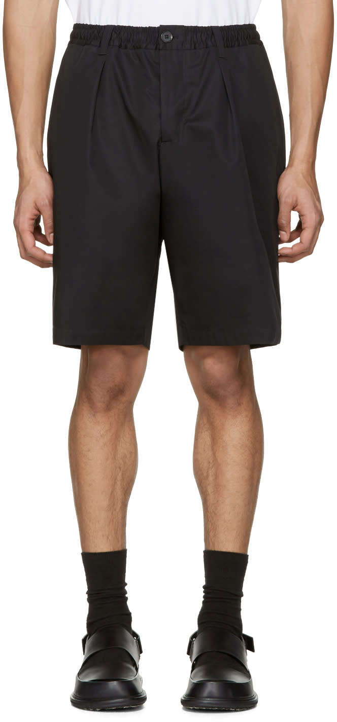 Marni Black Cotton Twill Shorts
