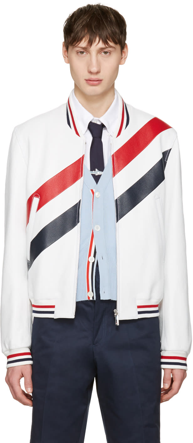 Thom Browne ホワイト ストライプ バ―シティ ジャケット