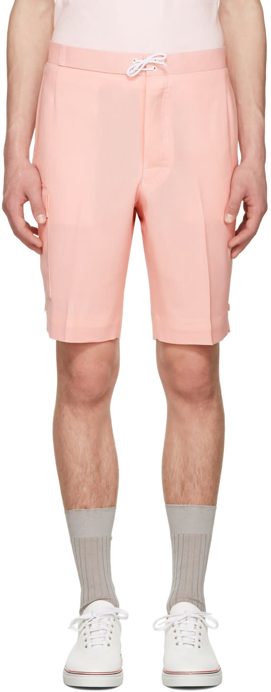 Thom Browne Pink Constructed Square Pocket Shorts