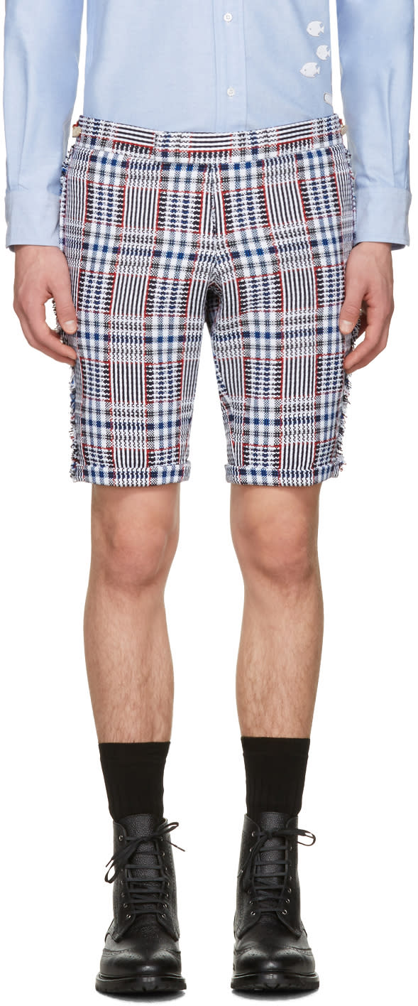 Thom Browne Multicolor Tweed Side Tab Shorts