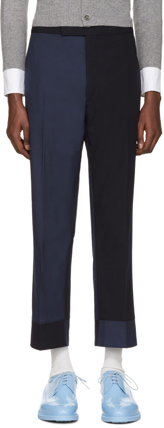 Thom Browne Navy Classic Funmix Trompe Loeil Backstrap Trousers