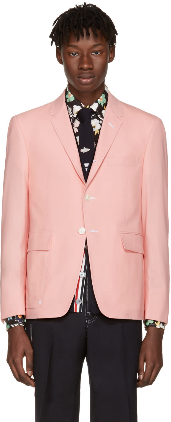 Thom Browne Pink Constructed Square Pocket Blazer