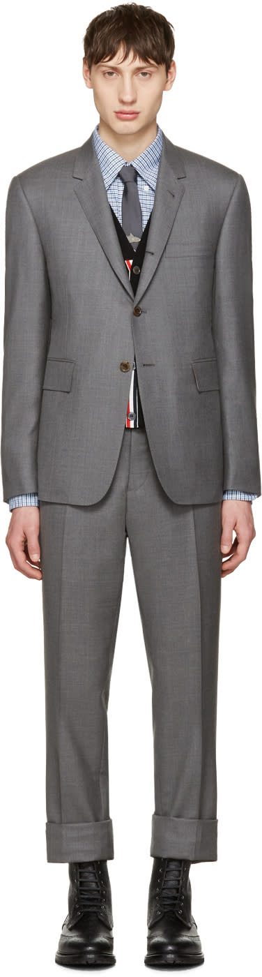 Thom Browne Grey Wool Classic Suit