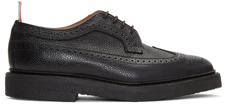 Thom Browne Black Classic Longwing Crepe Sole Brogues