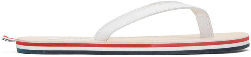 Thom Browne White Leather Sandals