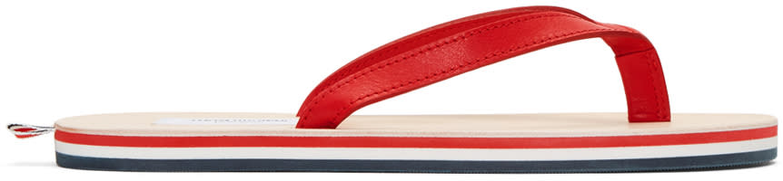 Thom Browne Red Leather Sandals