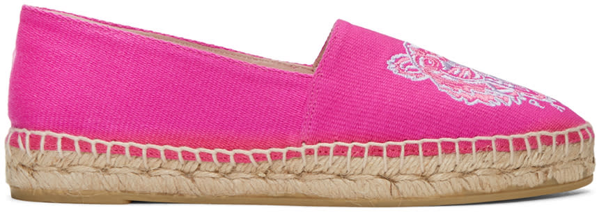 Kenzo Pink Canvas Tiger Espadrilles