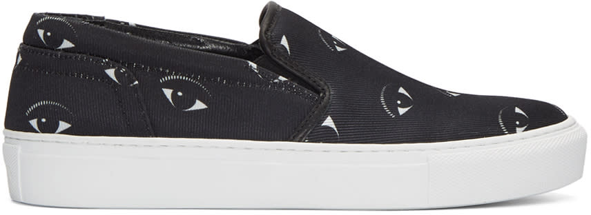 Kenzo Black Eyes Slip-on Sneakers