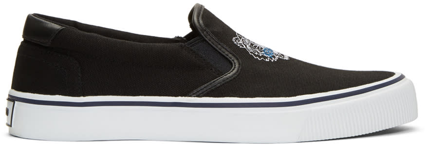 Kenzo Black Tiger Slip-on Sneakers