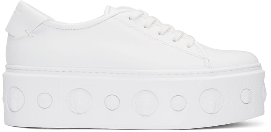 Versus White Lion Platform Sneakers
