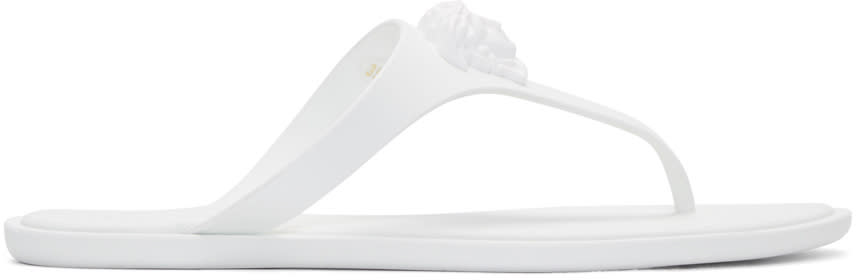 Versace White Rubber Medusa Sandal
