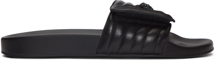 Versace Black Quilted Medusa Sandals