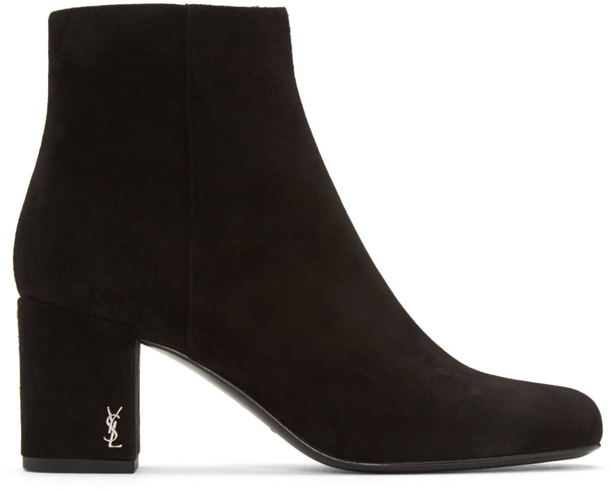 Saint Laurent Black Suede Babies Boots
