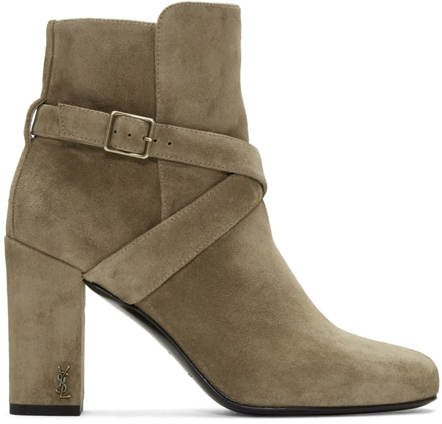 Saint Laurent Tan Strap Babies Boots
