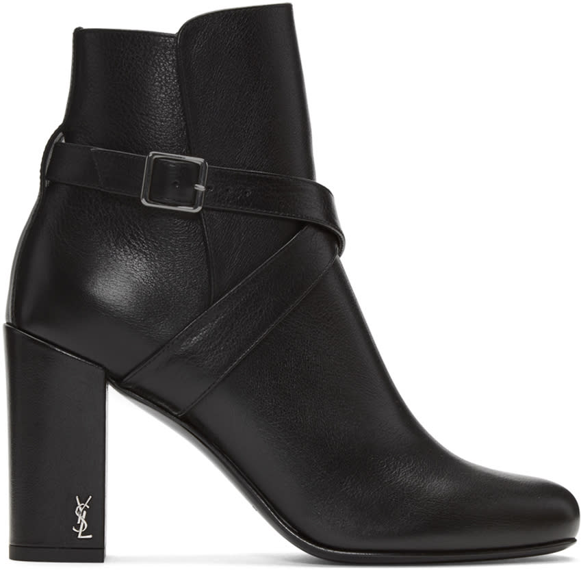 Saint Laurent Black Strap Babies Boots
