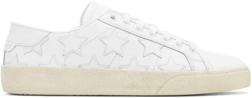 Saint Laurent White Stars Court Classic Sneakers