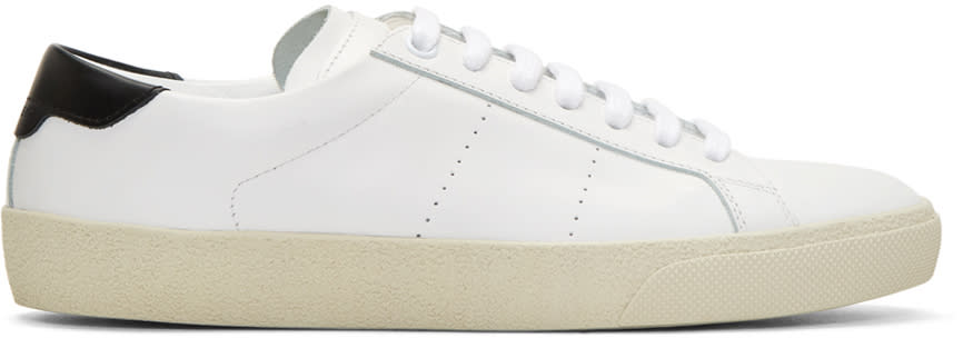 Saint Laurent White Court Classic Sneakers