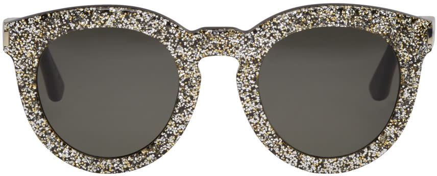 Saint Laurent Black and Silver Sl 102 Sunglasses