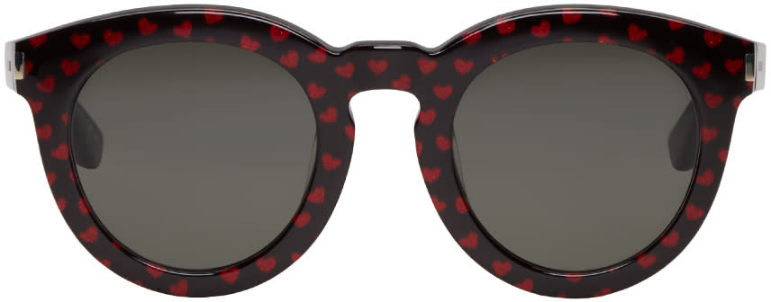 Saint Laurent Black Glitter Hearts Sl 102 Sunglasses