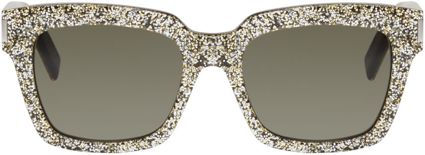 Saint Laurent Black and Silver Bold 1 Sunglasses