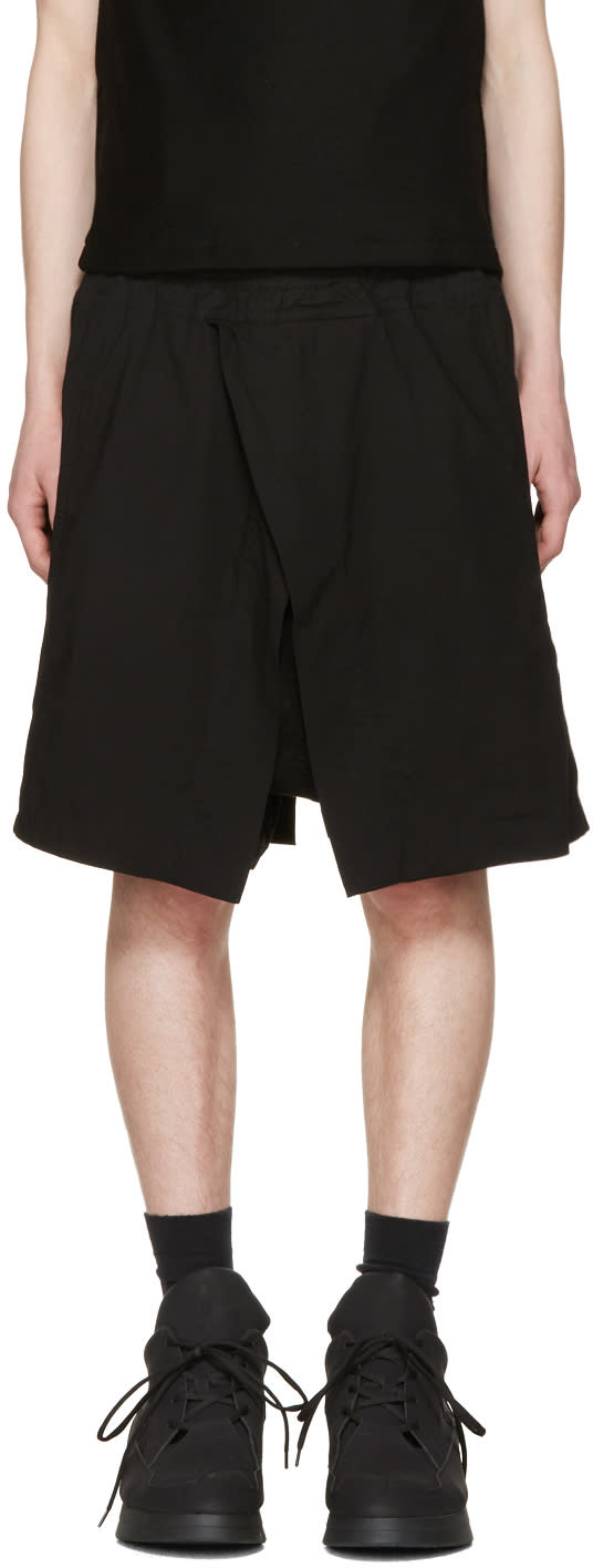 Julius Black Wrap Layered Shorts