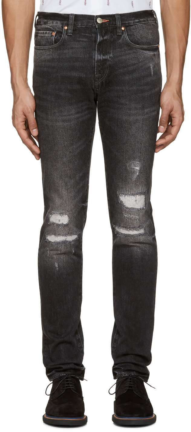 Ps By Paul Smith Black Slim Tapered Jeans