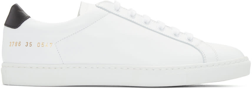 Woman By Common Projects White and Black Original Achilles Sneakers