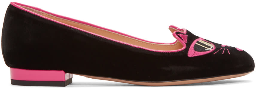 Charlotte Olympia Black Barbie Edition pretty In Pink Kitty Flats