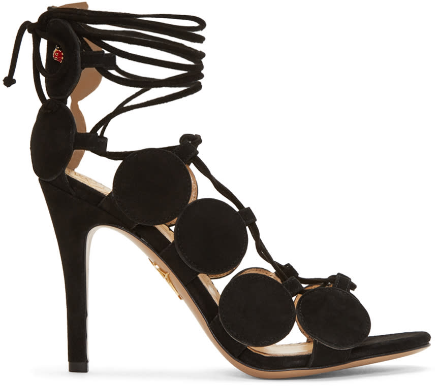 Charlotte Olympia Black Suede Dot To Dot Sandals