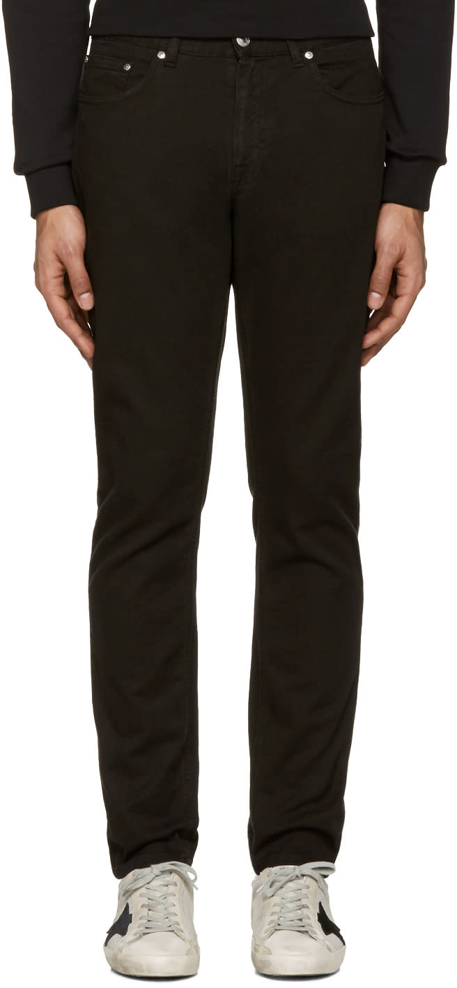 Msgm Black Logo Patch Jeans