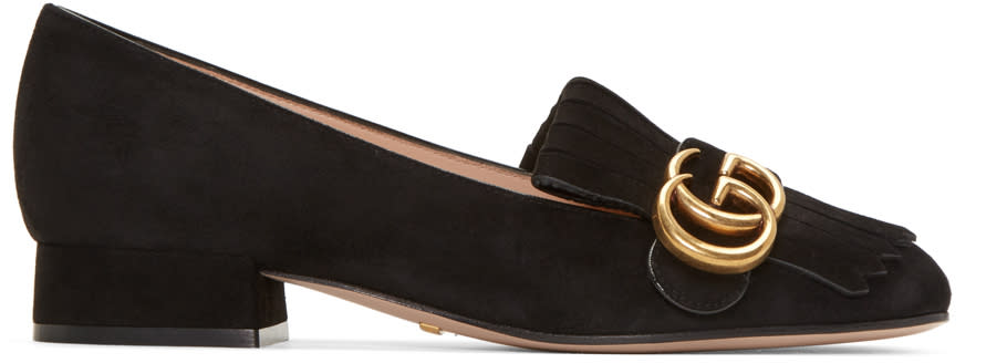Gucci Black Fringe Marmont Loafer