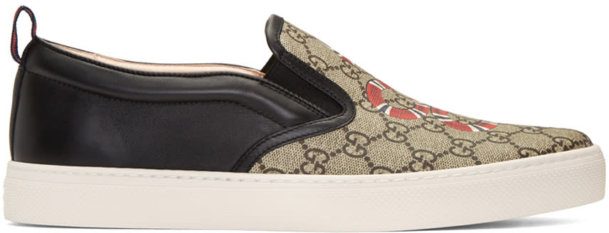 Gucci Black Snake Dublin Slip-on Sneakers