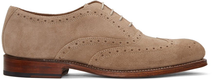 Grenson Taupe Suede Luther Brogues