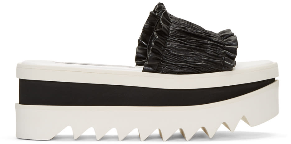 Stella Mccartney Black Ruched Sandals