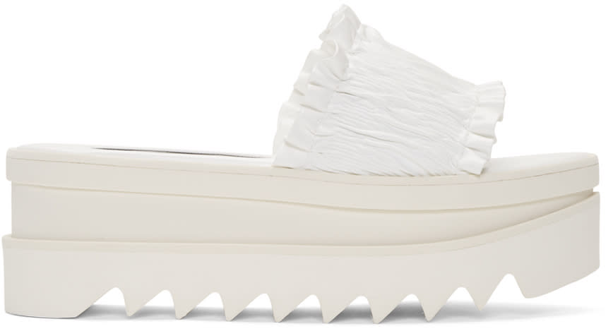 Stella Mccartney White Ruched Sandals
