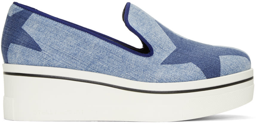 Stella Mccartney Blue Denim Platform Binx Sneakers