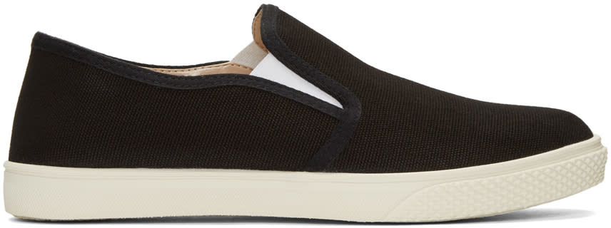 Stella Mccartney Black Canvas Slip-on Sneakers