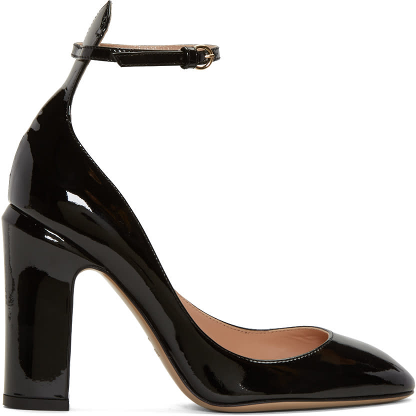 Valentino Black Patent Tall Tan-go Mary Janes