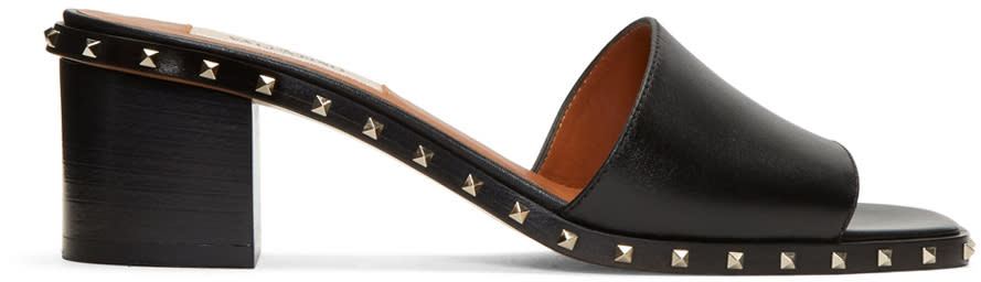 Valentino Black Soul Stud Slip-on Sandals