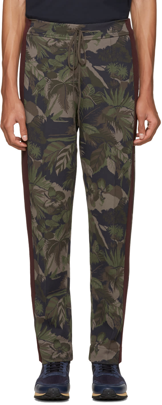 Valentino Green Tropical Camo Lounge Pants