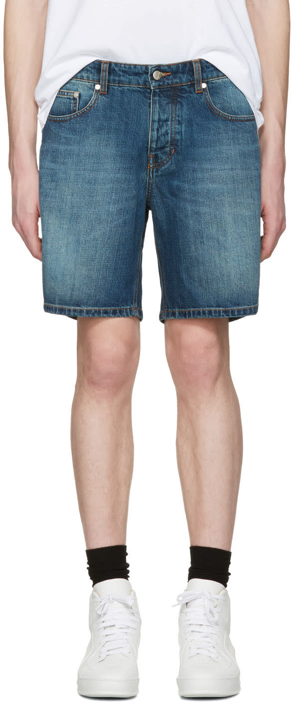 Ami Alexandre Mattiussi Blue Denim Bermuda Shorts