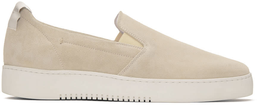 Calvin Klein Collection Off-white Suede Urban Slip-on Sneakers